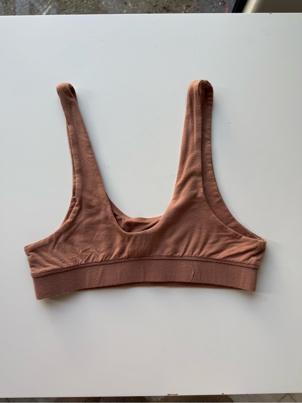 SKIMS Bamboo Bralette Bra Sleep Bra Sienna Brown size LARGE - Picture 8 of 8